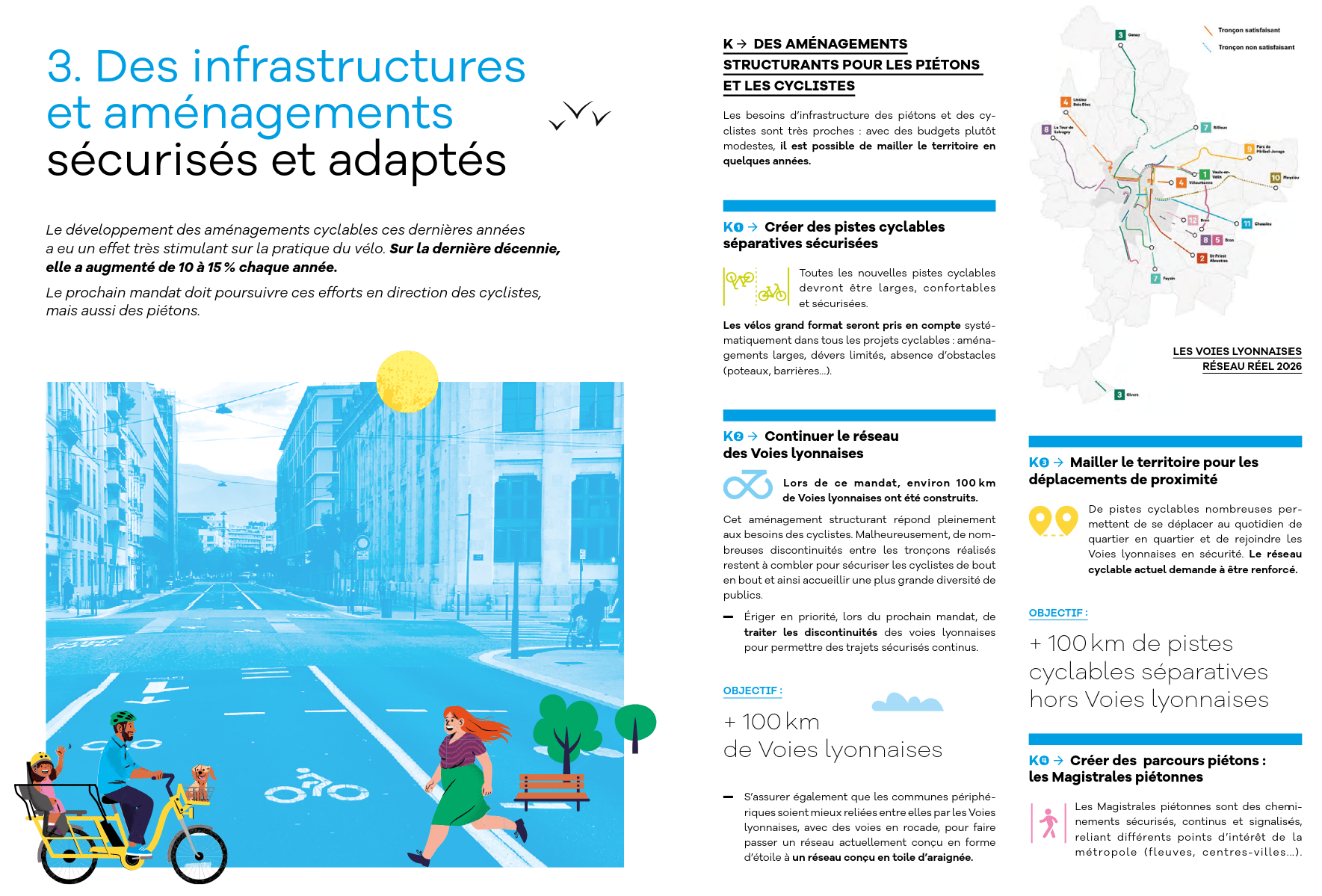 Extrait du plan marche et vélo concernant les Voies Lyonnaises