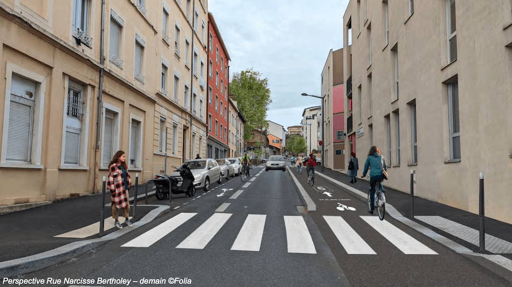 Aperçu de la Voie Lyonnaise 6 - Rue Narcisse Bertholey (Oullins - scénario 2)
